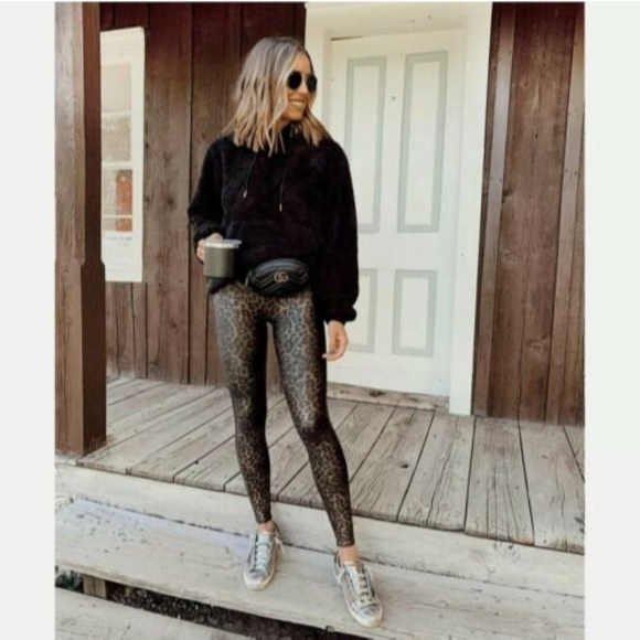 Spanx Faux Leather Metallic Leopard 
